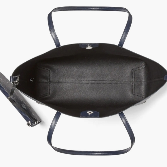 NWT KATE SPADE New York Bleecker Starlight Large Tote BLUE LEATHER Bag - Picture 5 of 10